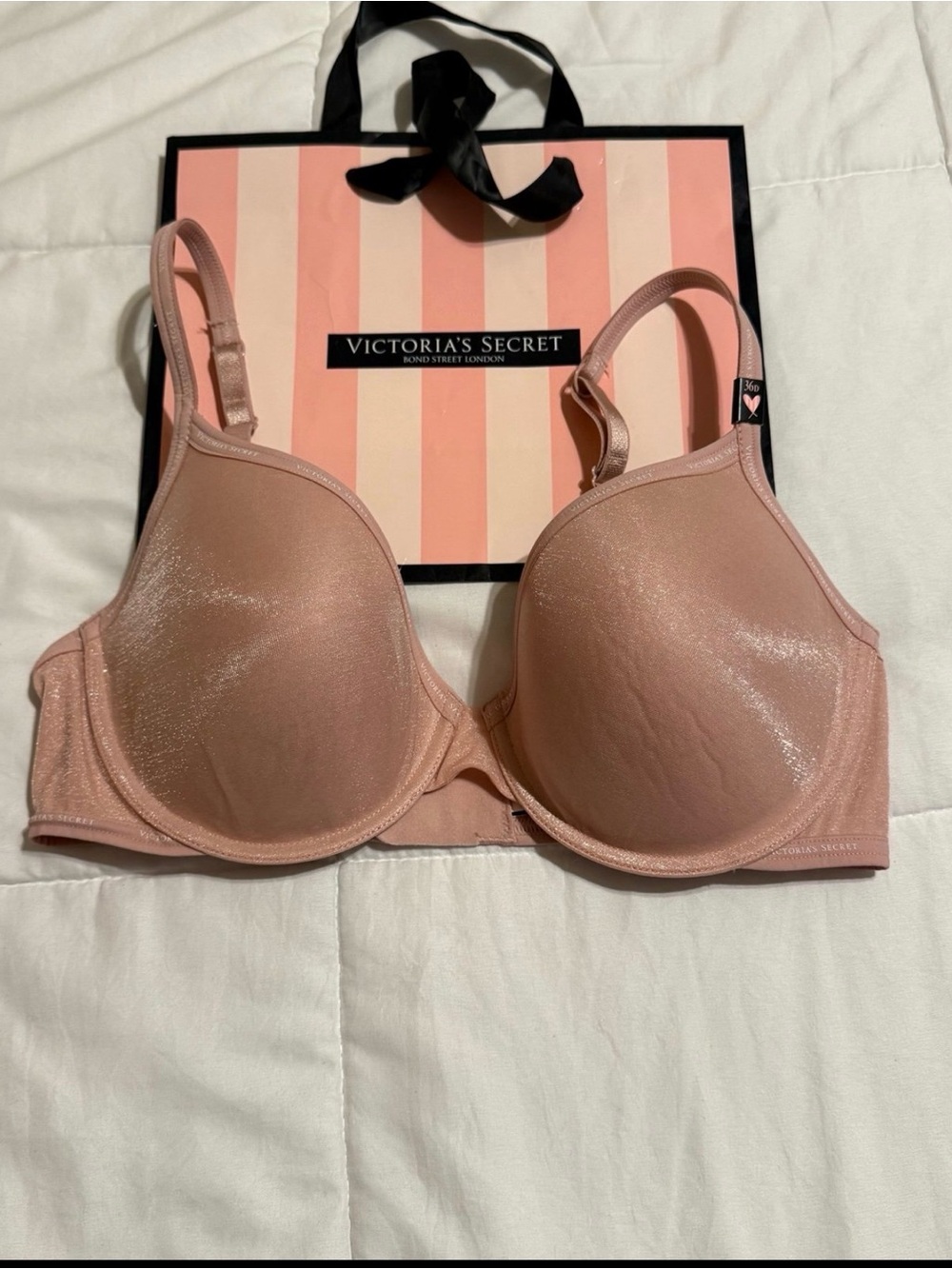 Victoria's Secret Shimmer Padded Demi T-Shirt Bra - Dusty Pink